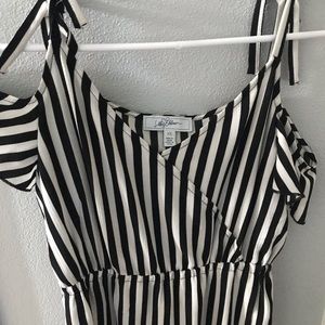Black and white striped dress